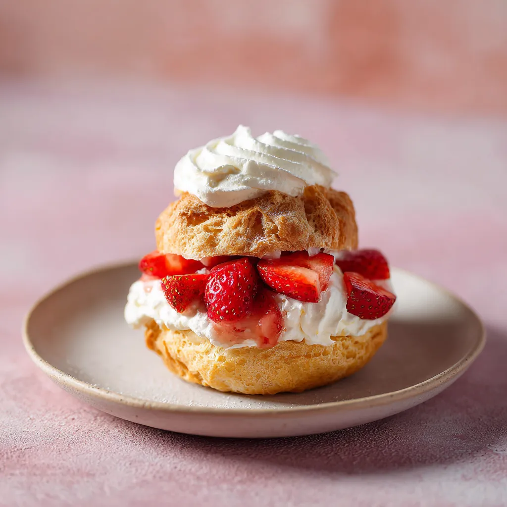 Choux chantilly à la fraise