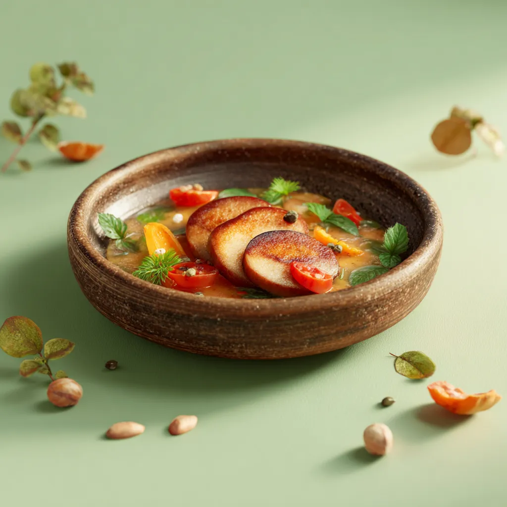 pané de blé façon Saltimbocca, semoule à la tomate