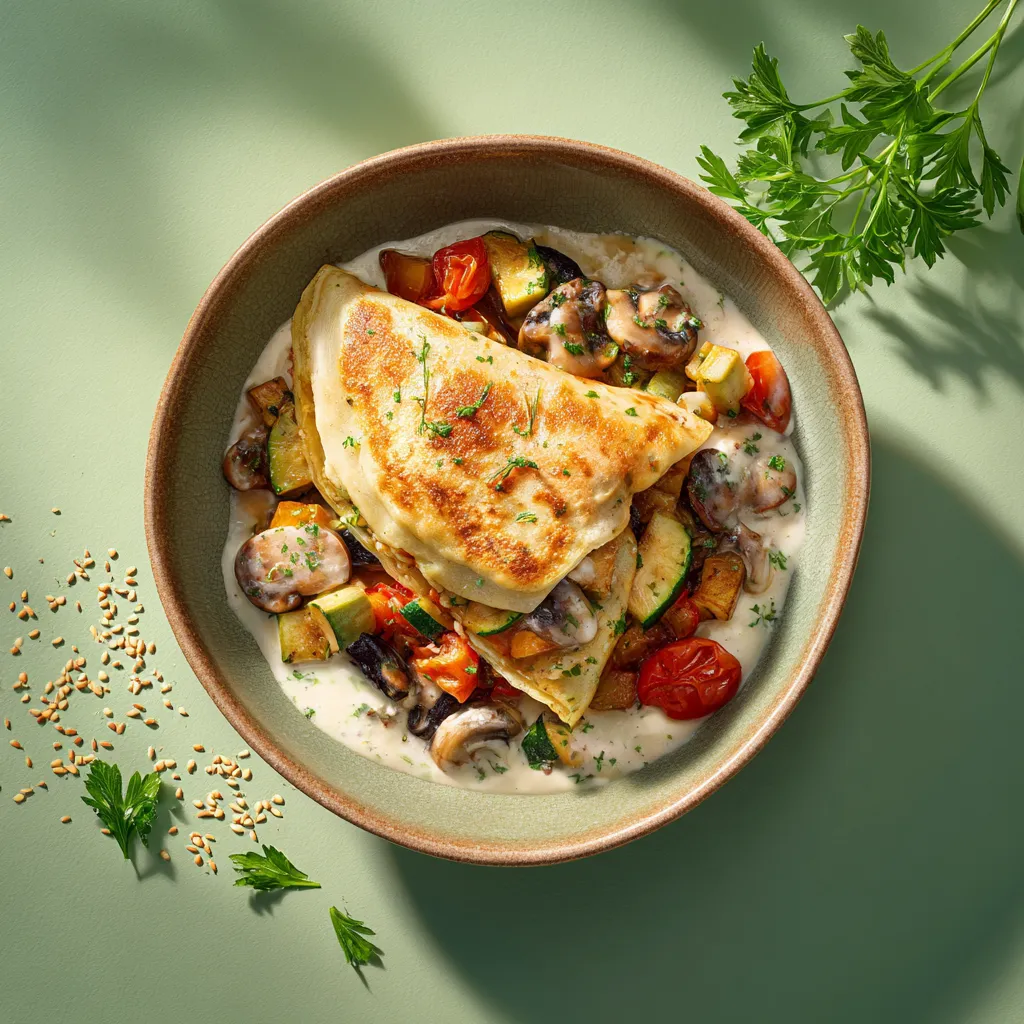 [7726] Pannequet forestier végé, ratatouille de légumes