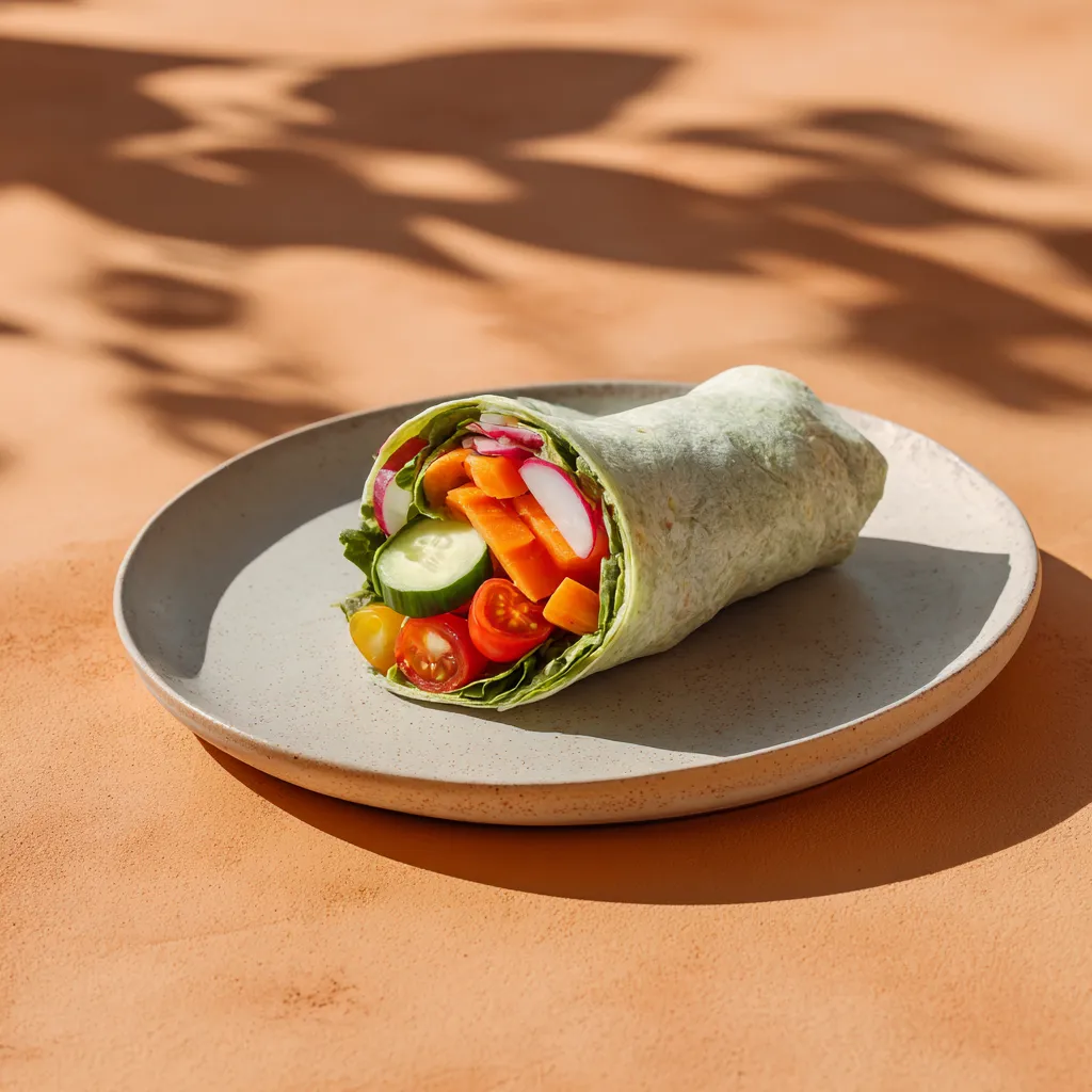 Wrap crudités ( carotte,concombre, radis, tomate, salade )